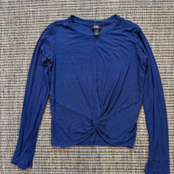 Athleta  Girl’s Blue Twist Front Top - Picture 1 of 3